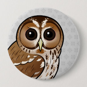 Badge Rond 10 Cm Hibou fauve de Birdorable
