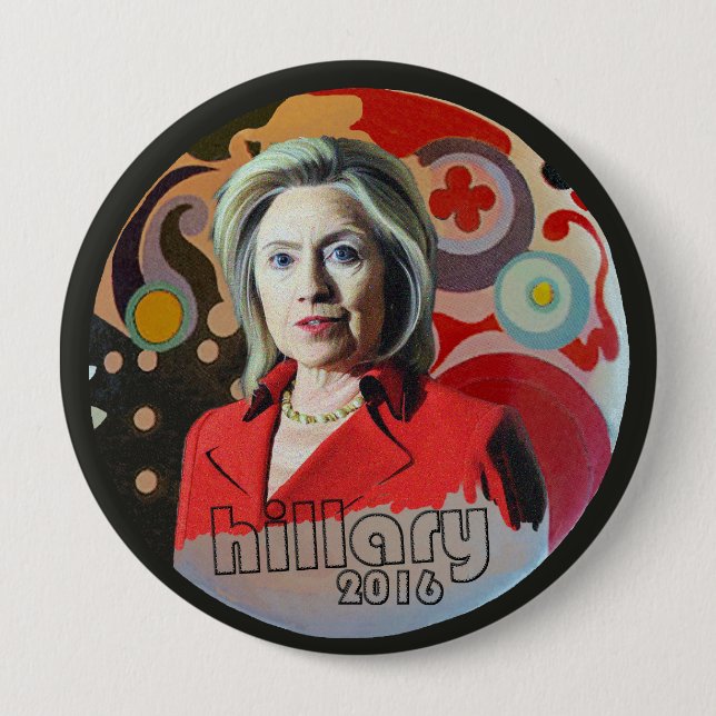 Badge Rond 10 Cm hillary 2016 (Devant)