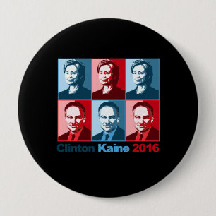 Badge Rond 10 Cm Hillary Clinton Tim Kaine 2016 - art de bloc -