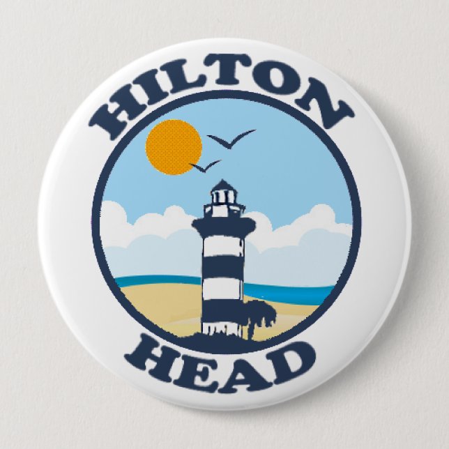 Badge Rond 10 Cm Hilton Head Island. (Devant)