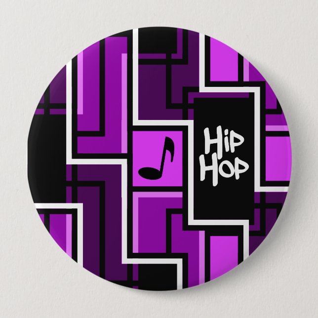 Badge Rond 10 Cm Hip hop, énorme (Devant)
