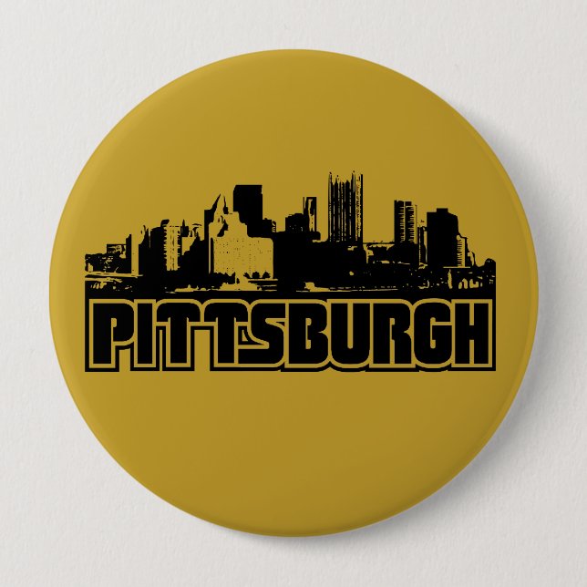 Badge Rond 10 Cm Horizon de Pittsburgh (Devant)