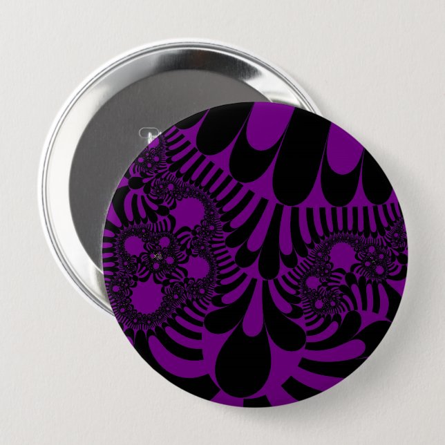 Badge Rond 10 Cm Humeur violette et noire (Devant & derrière)