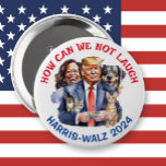 Badge Rond 10 Cm Humour politique drôle | Vote pour Kamala Button<br><div class="desc">Drôle casquette de voiture politique. Donald Trump tenant des chats et Kamala Harris riant. Pro-Kamala,  bouton anti-Trump. Votez pour Kamala Harris.</div>