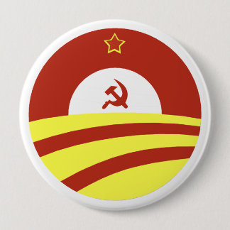 Badge Rond 10 Cm Hussein Obama indique : Écartez la richesse