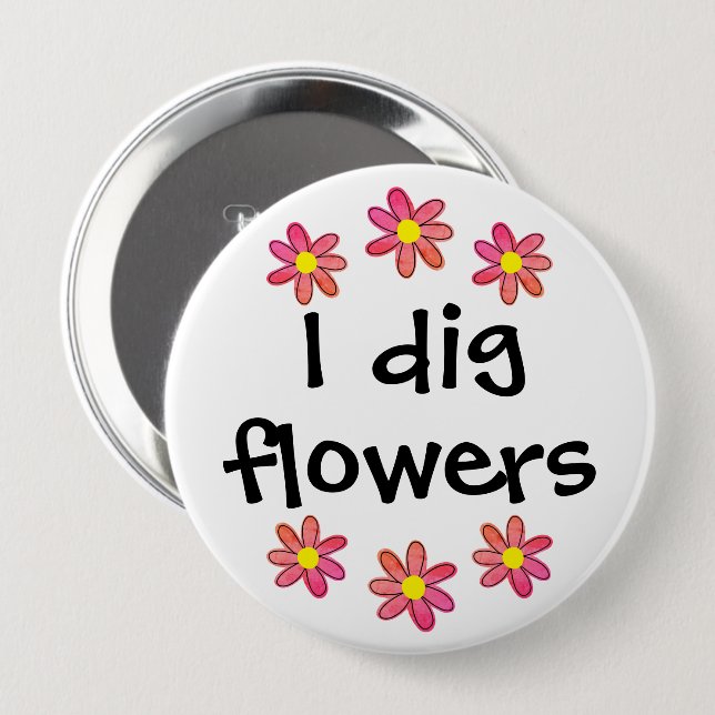 Badge Rond 10 Cm I Creg Flowers (Devant & derrière)