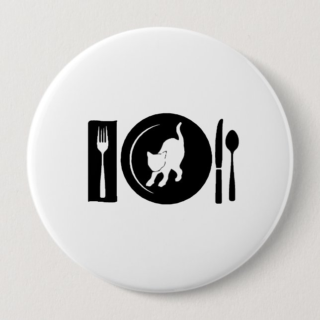 Badge Rond 10 Cm I eat ... (Devant)