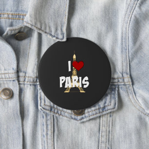 Badge Rond 10 Cm I Love Paris