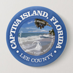 Badge Rond 10 Cm Île Captiva (C)