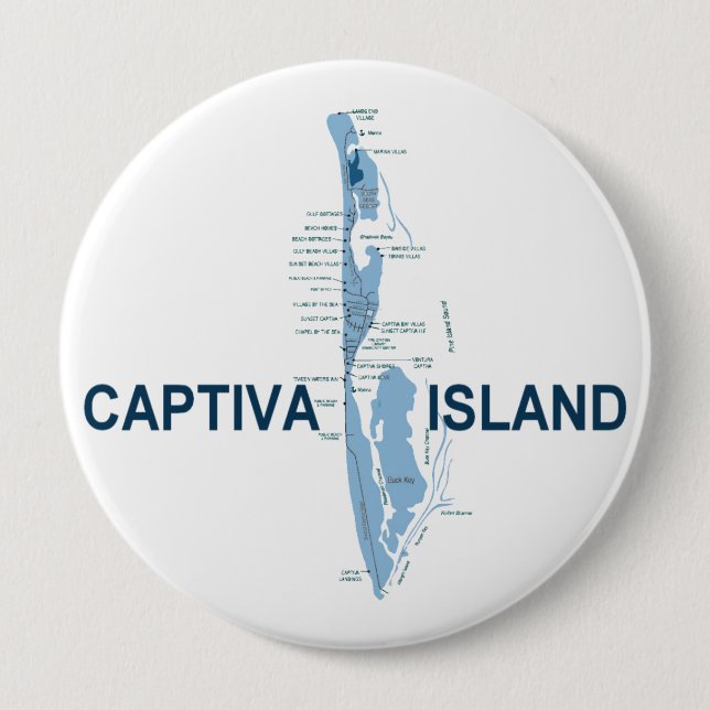 Badge Rond 10 Cm Île de Captiva (Devant)