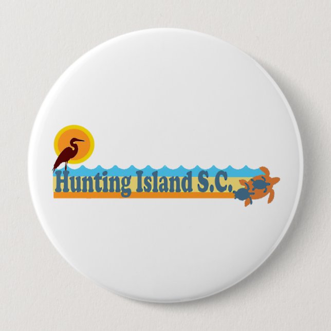 Badge Rond 10 Cm Île de chasse (Devant)