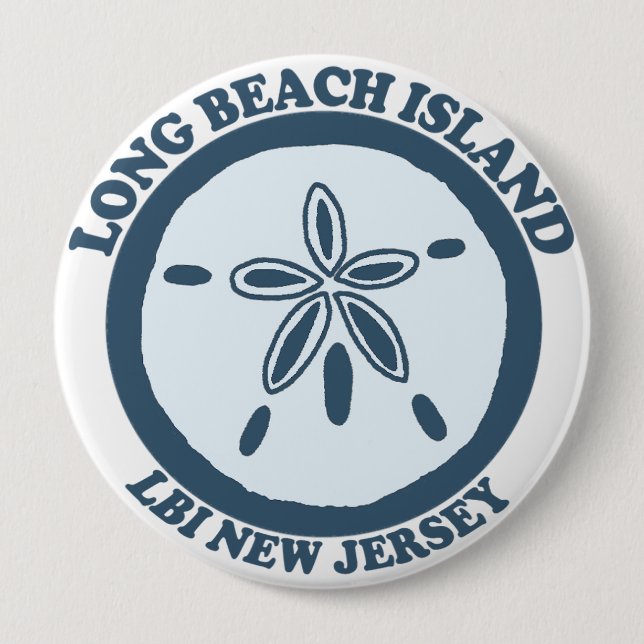 Badge Rond 10 Cm Île de Long Beach (Devant)
