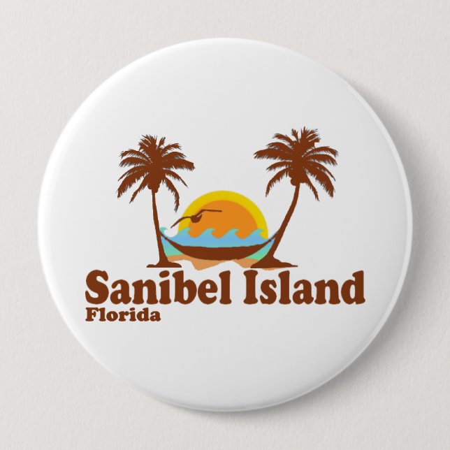 Badge Rond 10 Cm Île de Sanibel (Devant)