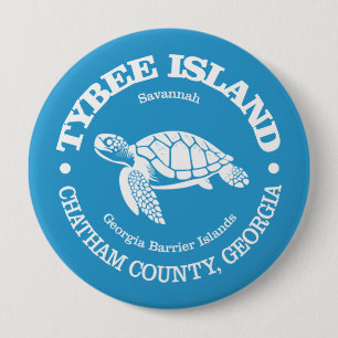 Badge Rond 10 Cm Île de Tybee (tortue de mer)