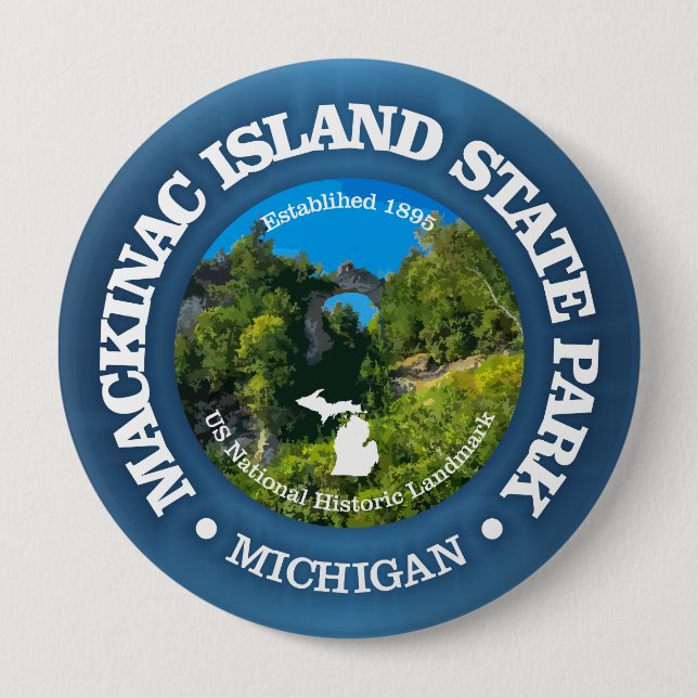 Badge Rond 10 Cm Île Mackinac SP (Devant)