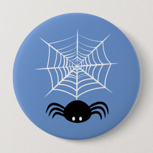 Badge Rond 10 Cm Illustration d'araignée d'Halloween effrayante