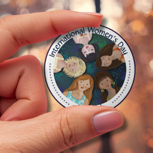 Badge Rond 10 Cm Illustration des femmes Célébrer la diversité IWD