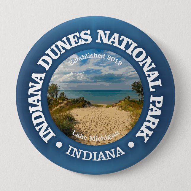 Badge Rond 10 Cm Indiana Dunes NP2 (Devant)