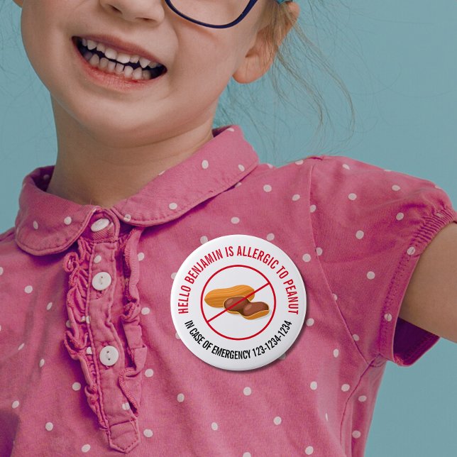 Badge Rond 10 Cm Insigne d'allergie aux arachides (Créateur téléchargé)
