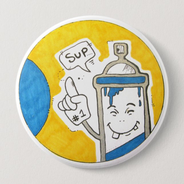 Badge Rond 10 Cm Insigne d'artiste de rue grand (Devant)