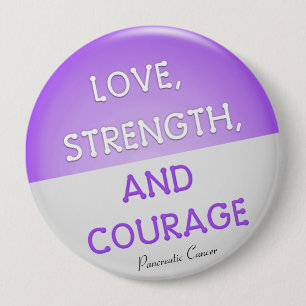 Badge Rond 10 Cm Insigne de courage Cancer pancréatique (pourpre)