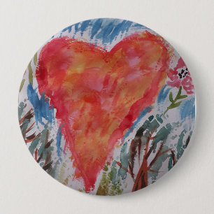 Badge Rond 10 Cm Insigne du coeur de la planète