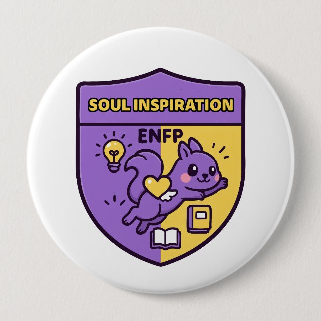 Badge Rond 10 Cm Inspiring Squirrel – Soul Inspiration (Devant)