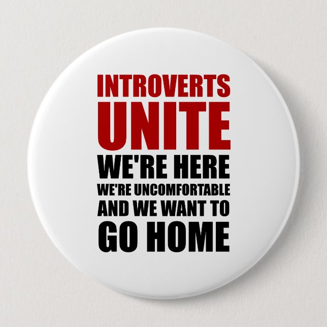 Badge Rond 10 Cm Introverts unissent (Devant)
