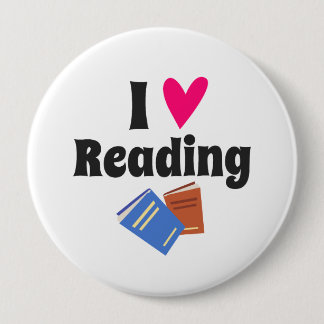 Badge Rond 10 Cm J'adore la conception de la lecture