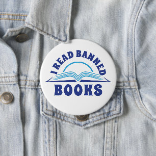 Badge Rond 10 Cm J'ai lu la conception de texte bleu du livre inter