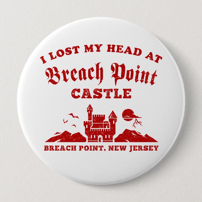 Badge Rond 10 Cm J'ai perdu la tête au château de Breach Point (Devant)