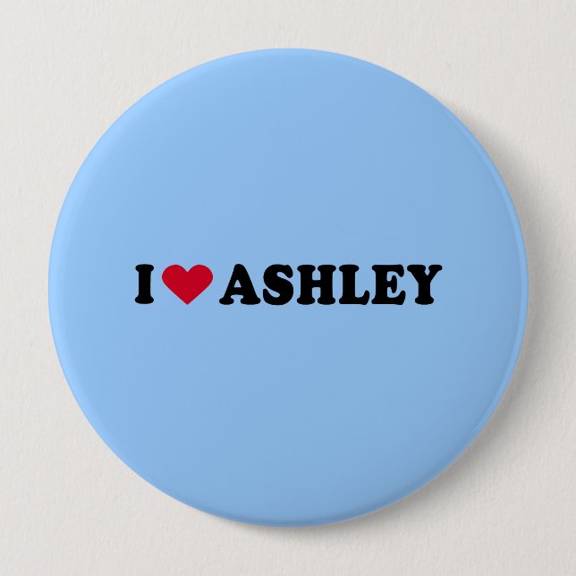 BADGE ROND 10 CM J'AIME ASHLEY (Devant)