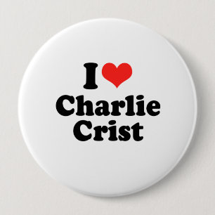 Badge Rond 10 Cm J'aime Charlie Crist