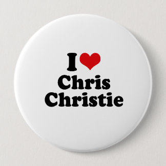 BADGE ROND 10 CM J'AIME CHRIS CHRISTIE