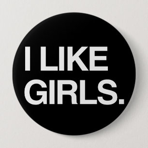 BADGE ROND 10 CM J'AIME DES FILLES