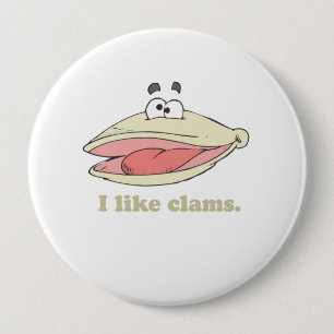 Badge Rond 10 Cm J'aime des palourdes