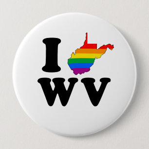 BADGE ROND 10 CM J'AIME GAY WEST VIRGINIA