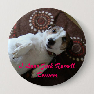 Badge Rond 10 Cm J'aime le bouton de terriers de Jack Russell