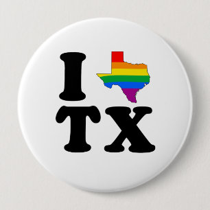 BADGE ROND 10 CM J'AIME LE TEXAS GAI