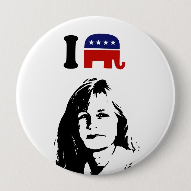 Badge Rond 10 Cm J'aime Liz Cheney (Devant)