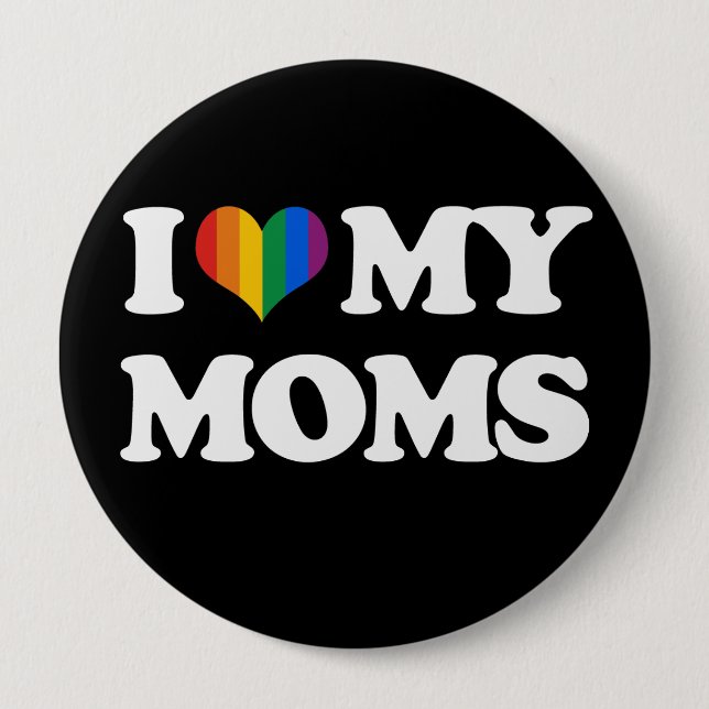 BADGE ROND 10 CM J'AIME MES MAMANS - (Devant)