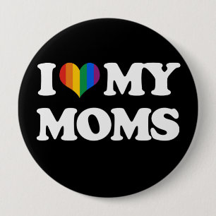 BADGE ROND 10 CM J'AIME MES MAMANS -