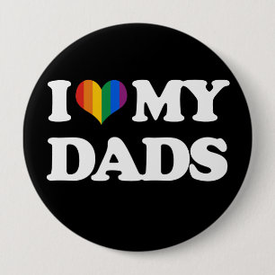 Badge Rond 10 Cm J'aime mes papas -