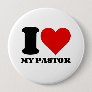 BADGE ROND 10 CM J'AIME MON PASTOR
