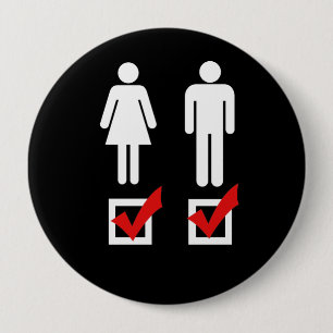 Badge Rond 10 Cm J'aime tous les deux -