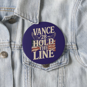 Badge Rond 10 Cm JD Vance 2028 Amérique d'abord conservatrice