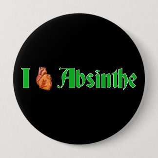 Badge Rond 10 Cm Je coeur Absinthe