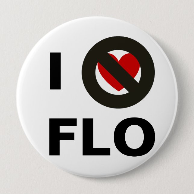 Badge Rond 10 Cm Je déteste Flo (Devant)