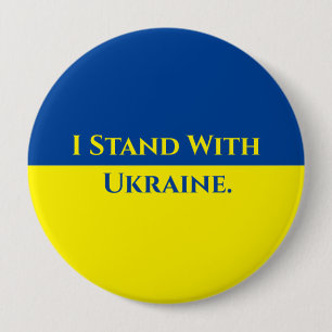 Badge Rond 10 Cm JE ME TROUVE AVEC UKRAINE Round Button, Énorme, 4 