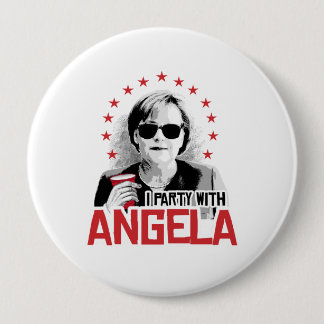 Badge Rond 10 Cm Je Party avec Angela - -